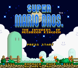 Super Mario Bros. The Invaders of Mushroom Kingdom Title Screen